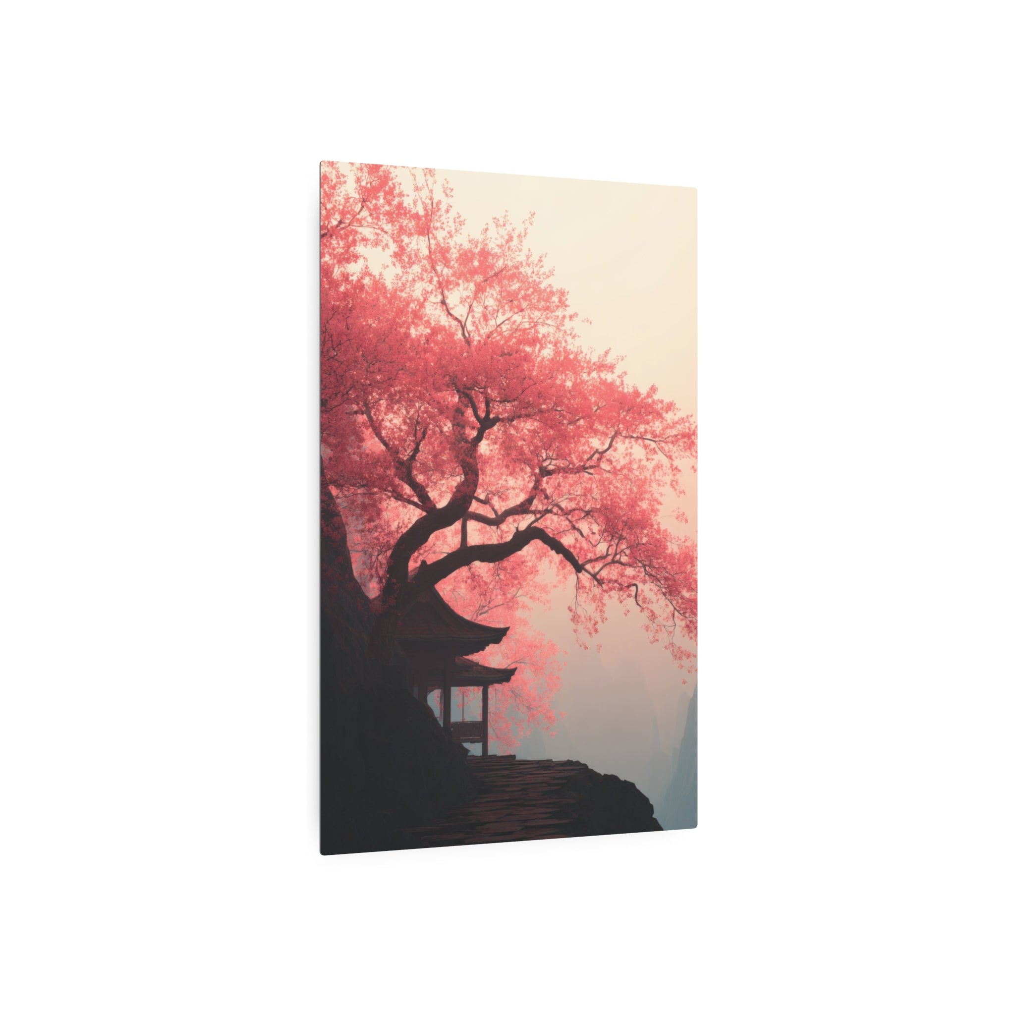 Metal Art Sign – Tranquil Cherry Blossom Zen Wall Decor