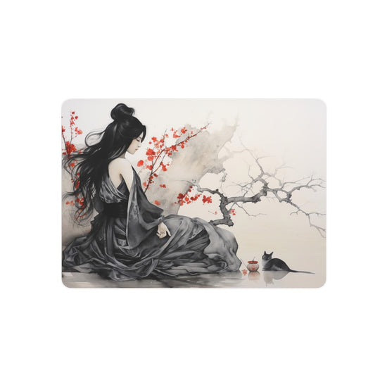 Metal Art Asian-Inspired Geisha with Cherry Blossoms Wall Art - The Art Hub