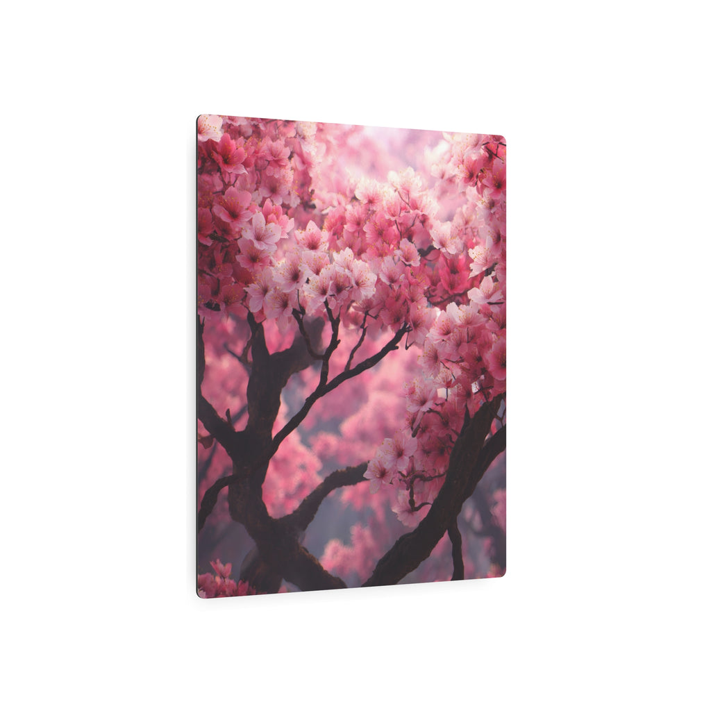 Cherry Blossom Metal Art Sign — Pink Floral Wall Decor