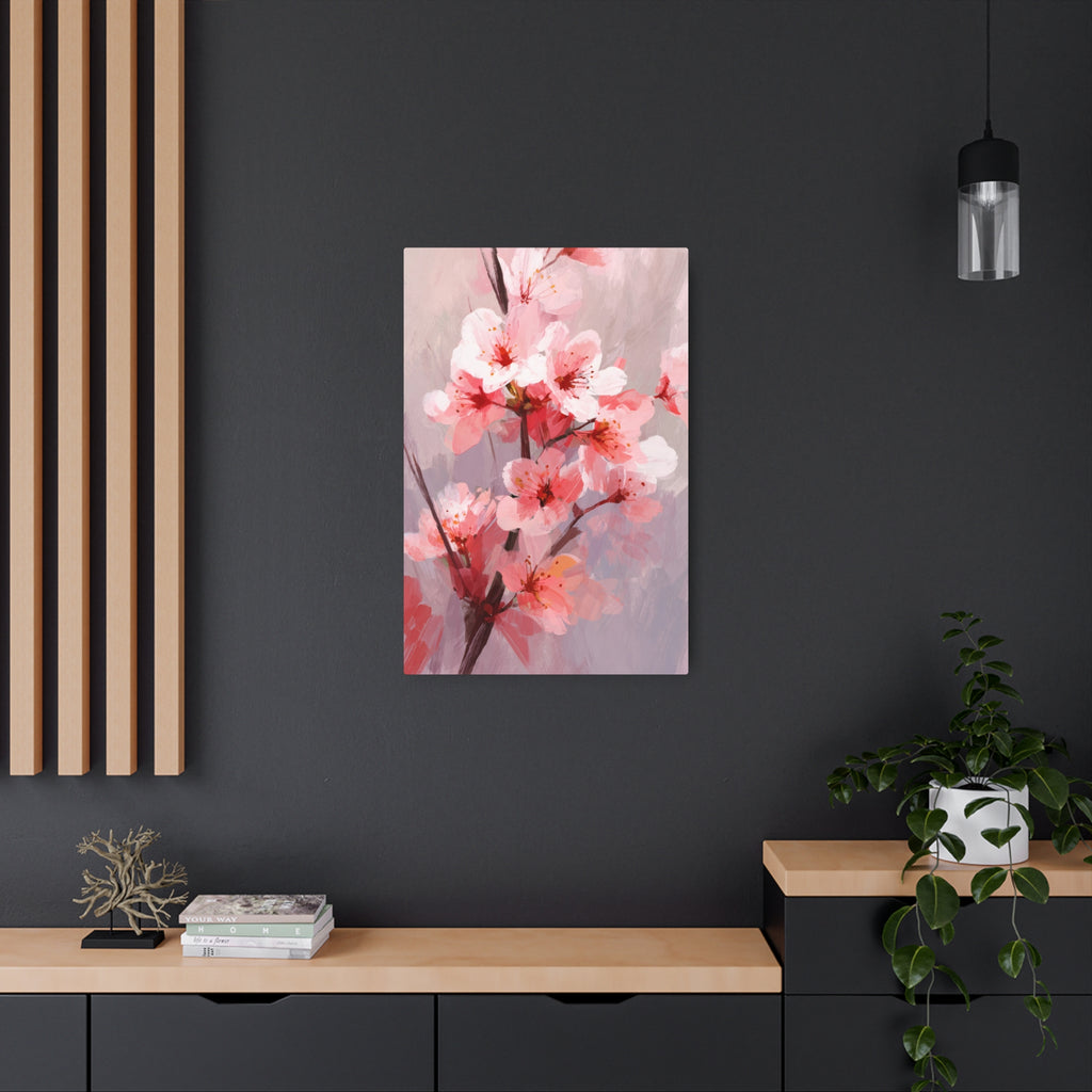 Cherry Blossom Metal Art Sign — Pink Floral Wall Décor