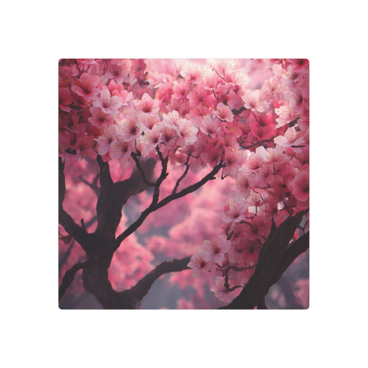Cherry Blossom Metal Art Sign — Pink Floral Wall Decor - The Art Hub