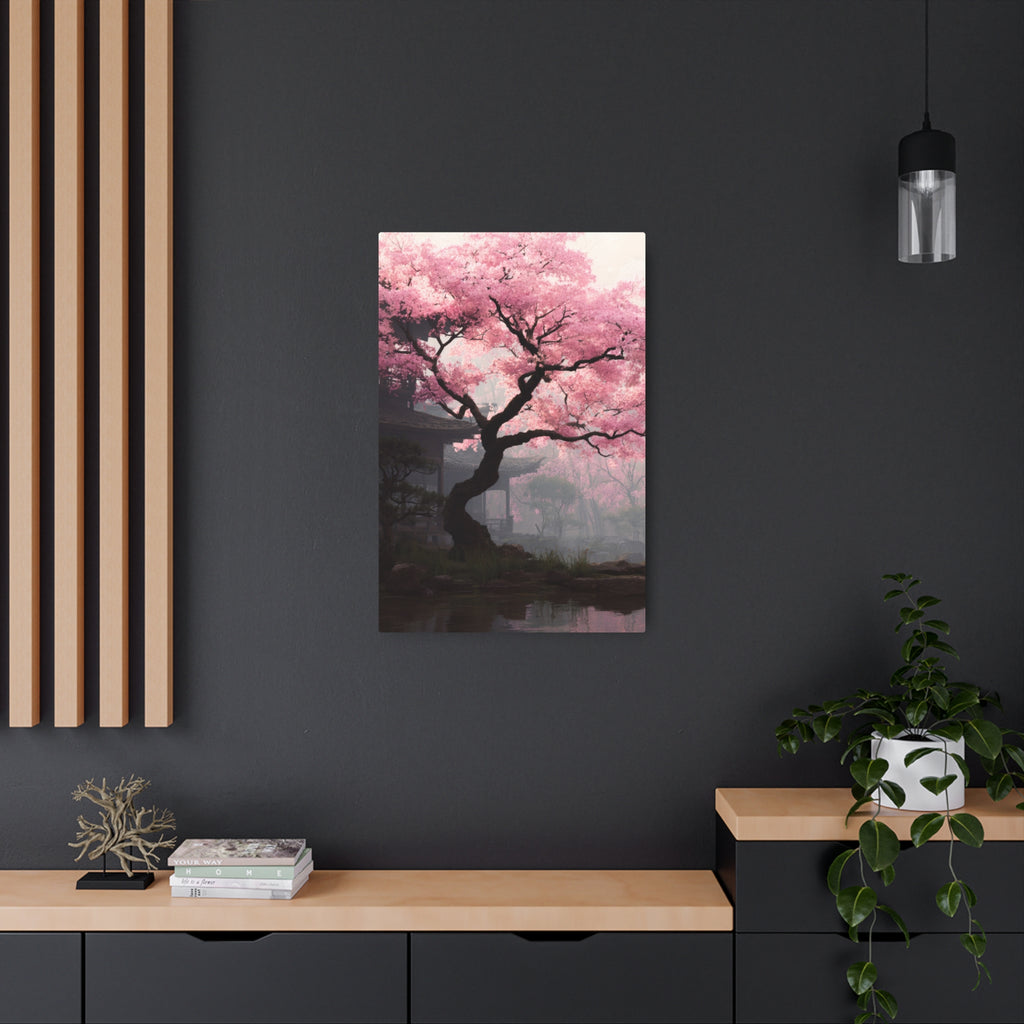 Cherry Blossom Metal Art Sign — Japanese Sakura Wall Decor