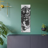 Tiger Metal Art — Dramatic Black & White Running Tiger Wall Decor - The Art Hub