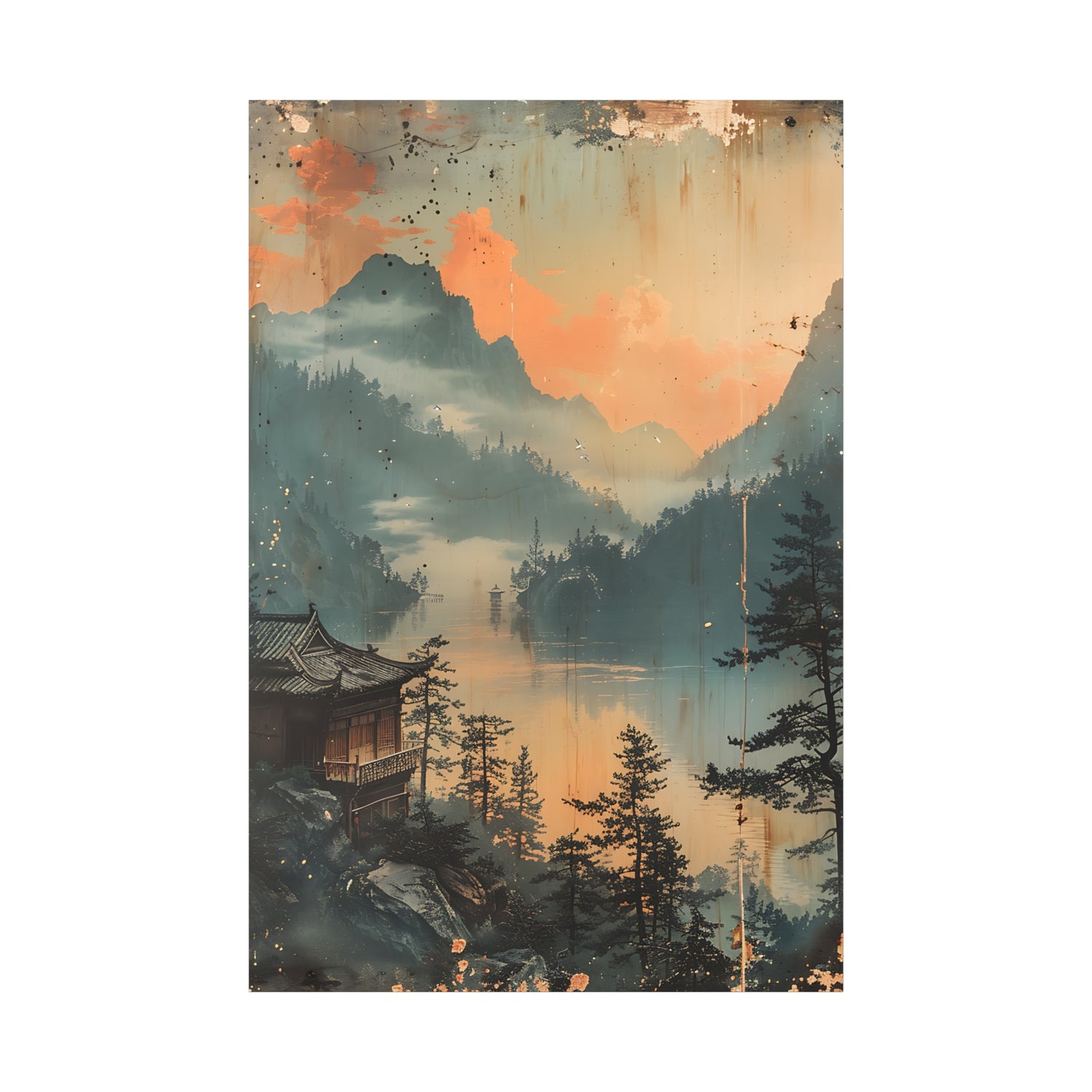 Chinese Landscape Art — Tranquil Mountain Lake Landscape - The Art Hub