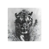 Tiger Metal Art — Dramatic Black & White Running Tiger Wall Decor - The Art Hub