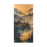 Golden Mist Mountain Landscape Canvas — Asian Pagoda Wall Art - The Art Hub