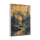 Mountain Mist Landscape Canvas Art— Rustic Pine Forest Wall Art - The Art Hub