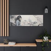Canvas Wall Art Serene Geisha in Misty Cherry Blossom - The Art Hub