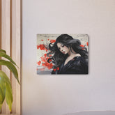 Metal Art Elegant Geisha Portrait Wall Art with Red Poppies | Asian-Inspired Decorative Metal Art - The Art Hub
