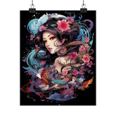 Matte Vertical Poster — Ethereal Floral Woman Art Print - The Art Hub