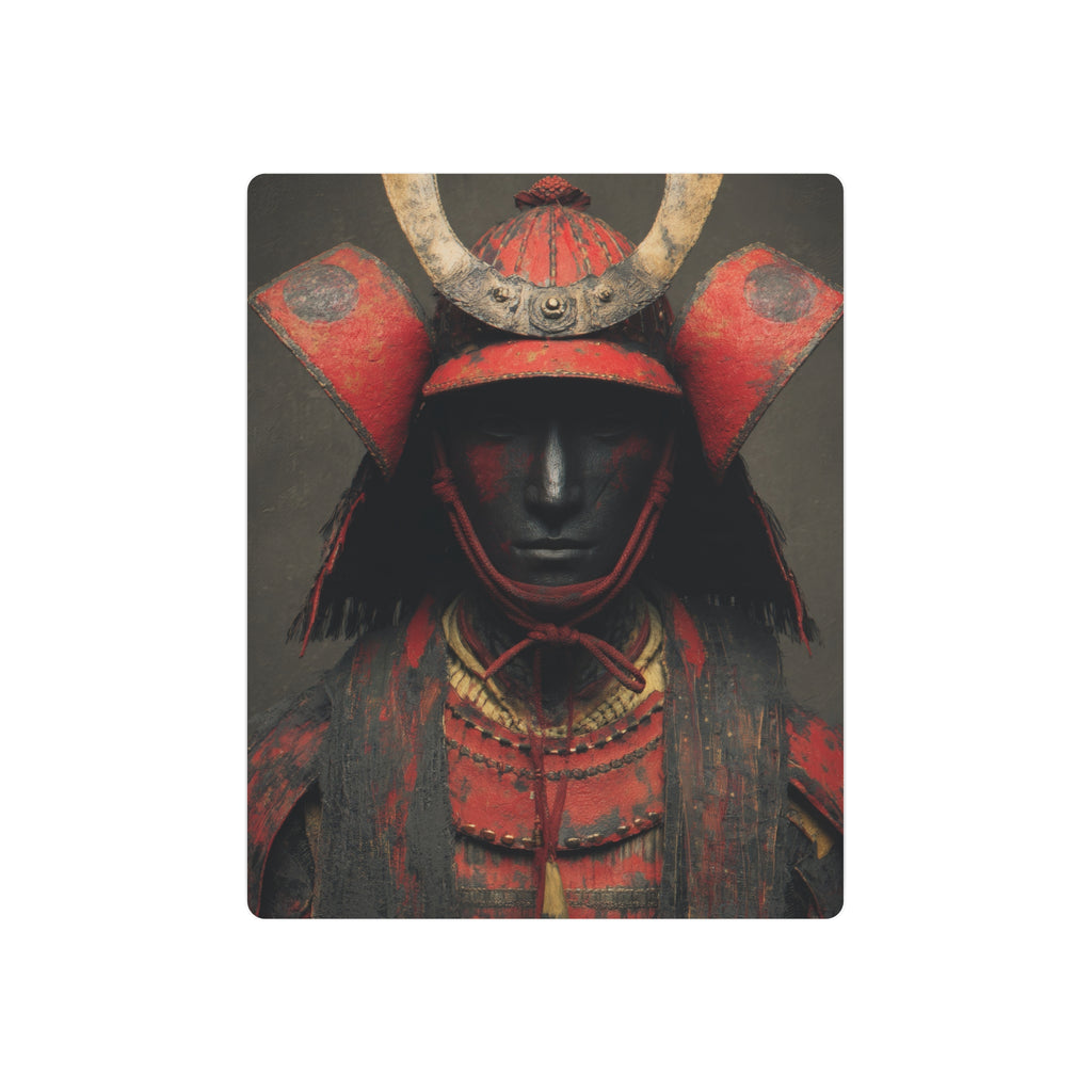Samurai Armor Metal Art Sign — Red Warrior Wall Decor