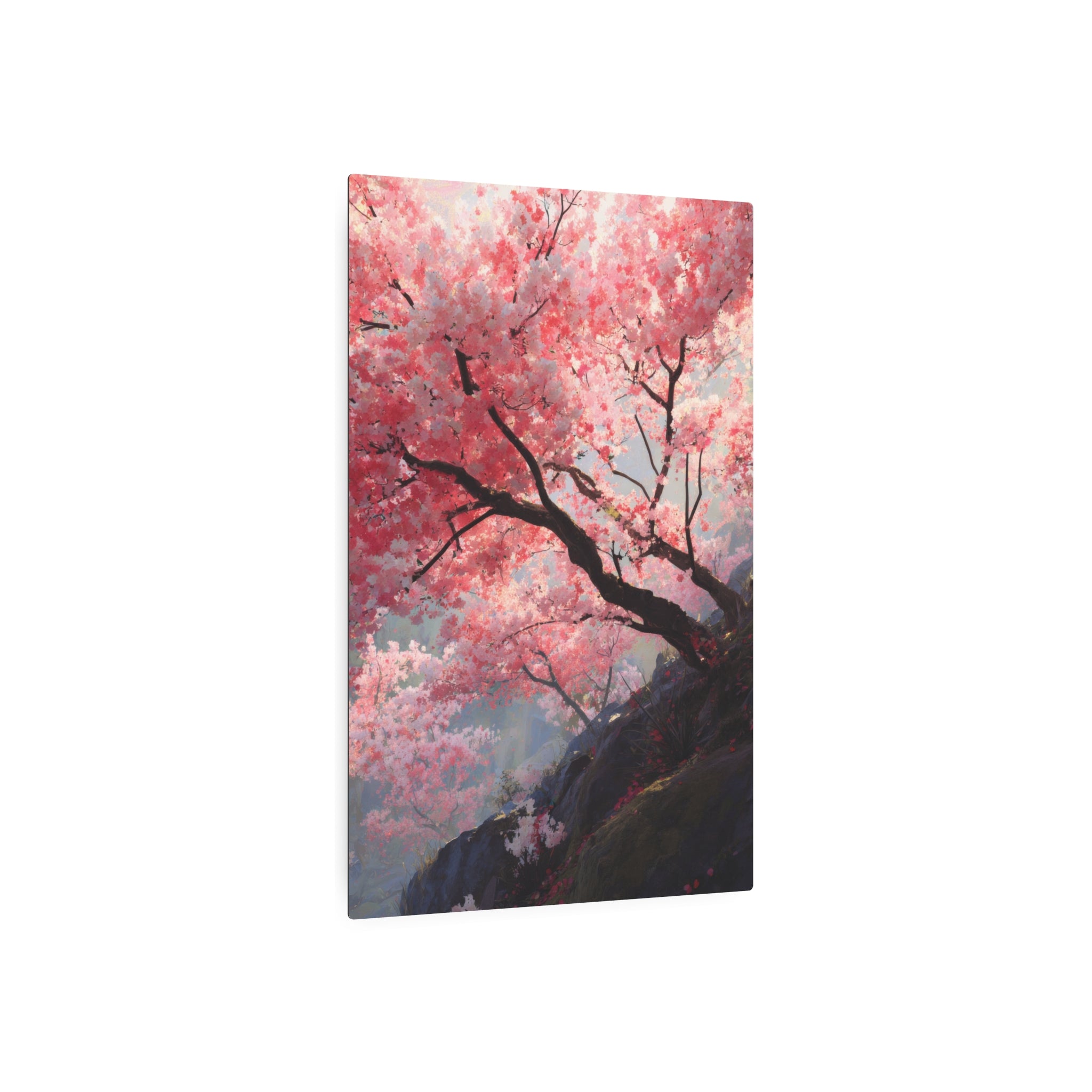 Cherry Blossom Metal Art Sign — Japanese Sakura Wall Décor