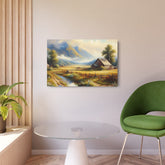 Metal Art Rustic Mountain Farm Scene Metal Art Wall Decor - The Art Hub