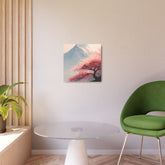 Metal Art Sign - Cherry Blossom Mountain Landscape Wall Decor - The Art Hub