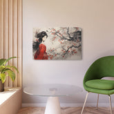 Geisha Cherry Blossom Metal Art Japanese-Inspired Wall Decor - The Art Hub