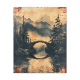 Chinese Landscape Painting Art — Misty Forest Landscape Matte Stretched Print - The Art Hub