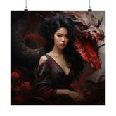 Dragon Empress Matte Poster — Dark Fantasy Portrait Wall Art - The Art Hub