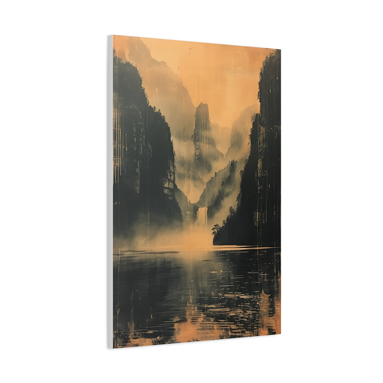 Chinese Landscape Art - Moody Mountain Lake Landscape Art - The Art Hub