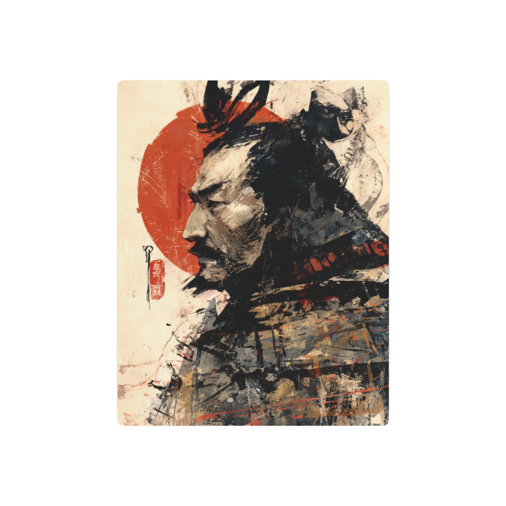 Samurai Metal Art Sign — Japanese Warrior Wall Decor