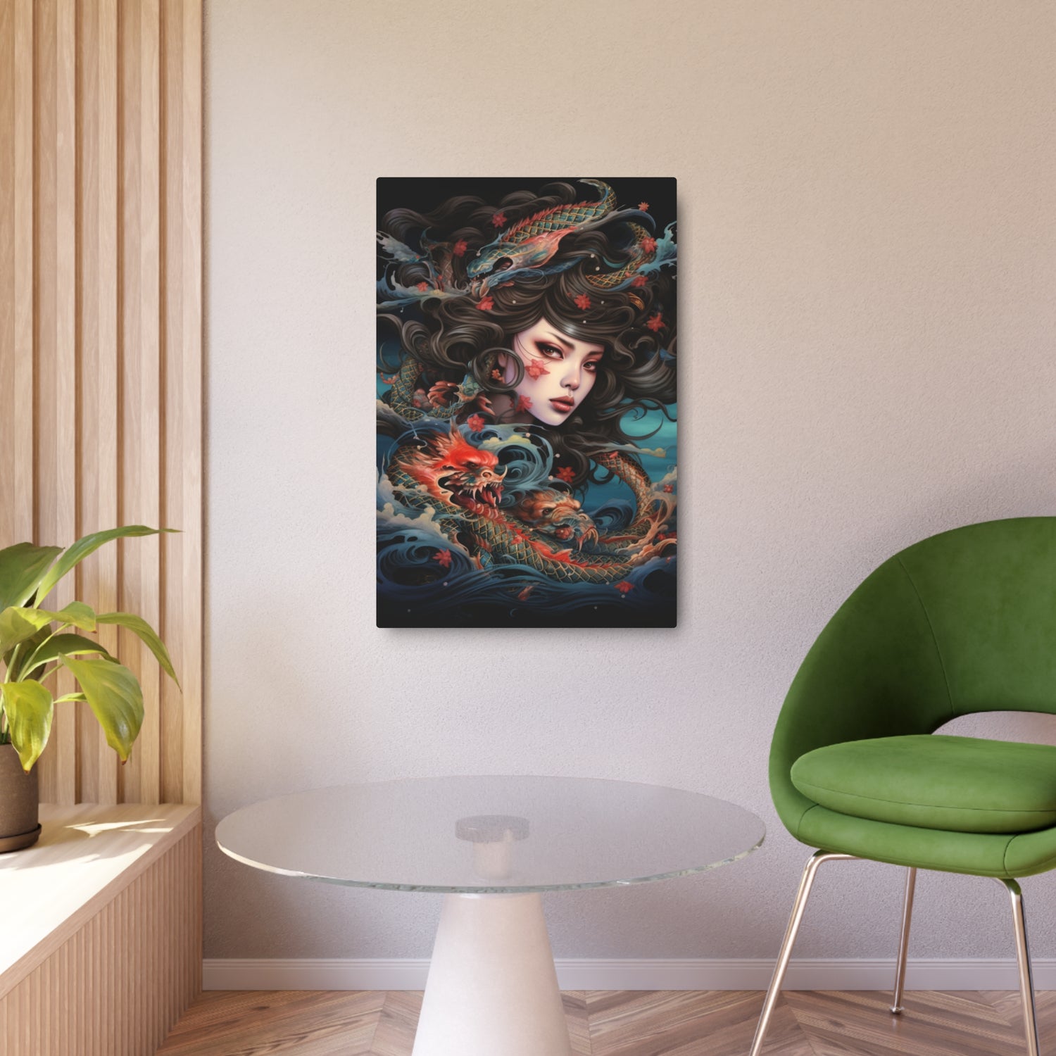 Dragon Maiden Metal Art — Asian Fantasy Portrait Wall Decor - The Art Hub