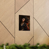 Fantasy Portrait Poster — Dark Sorceress with Dragon Matte Vertical Print - The Art Hub