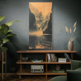 Chinese Landscape Art - Moody Mountain Lake Landscape Art - The Art Hub