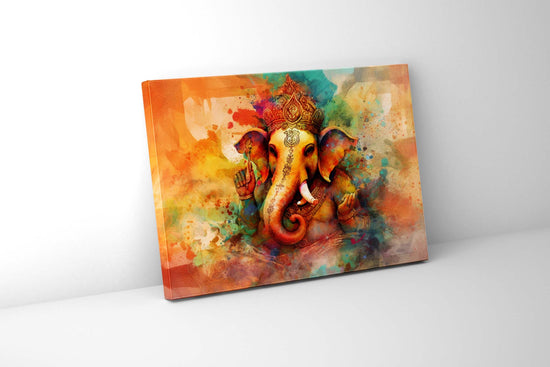 Ganesh Canvas Wall Art-Indian Art-Spiritual Wall Art - The Art Hub