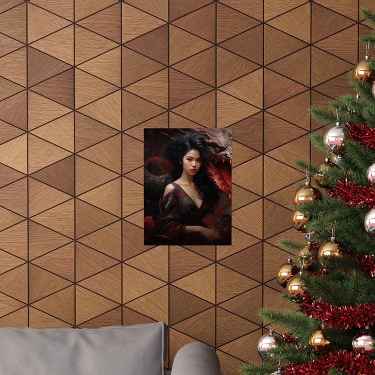 Dragon Empress Matte Poster — Dark Fantasy Portrait Wall Art - The Art Hub