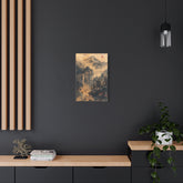 Zen Mountain Mist Canvas Art — Japanese Pagoda Landscape on Stretched Matte Canvas - The Art Hub