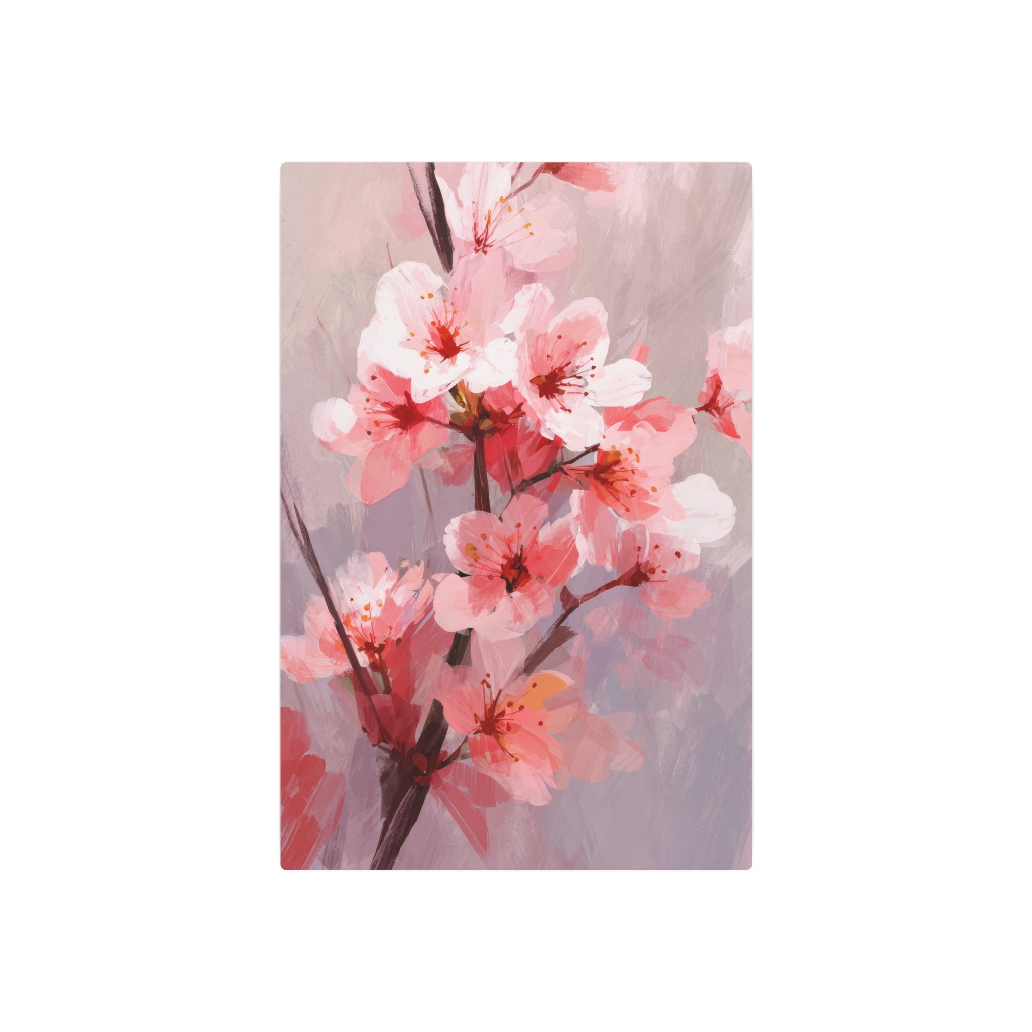 Cherry Blossom Metal Art Sign — Pink Floral Wall Décor