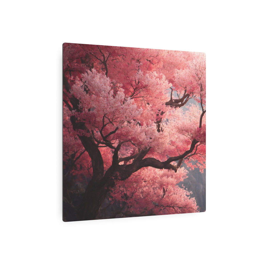 Cherry Blossom Metal Art Sign — Pink Sakura Wall Decor