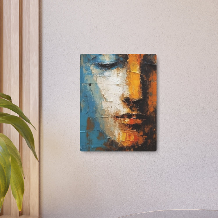 Abstract Face Metal Art Modern Textured Wall Decor - The Art Hub