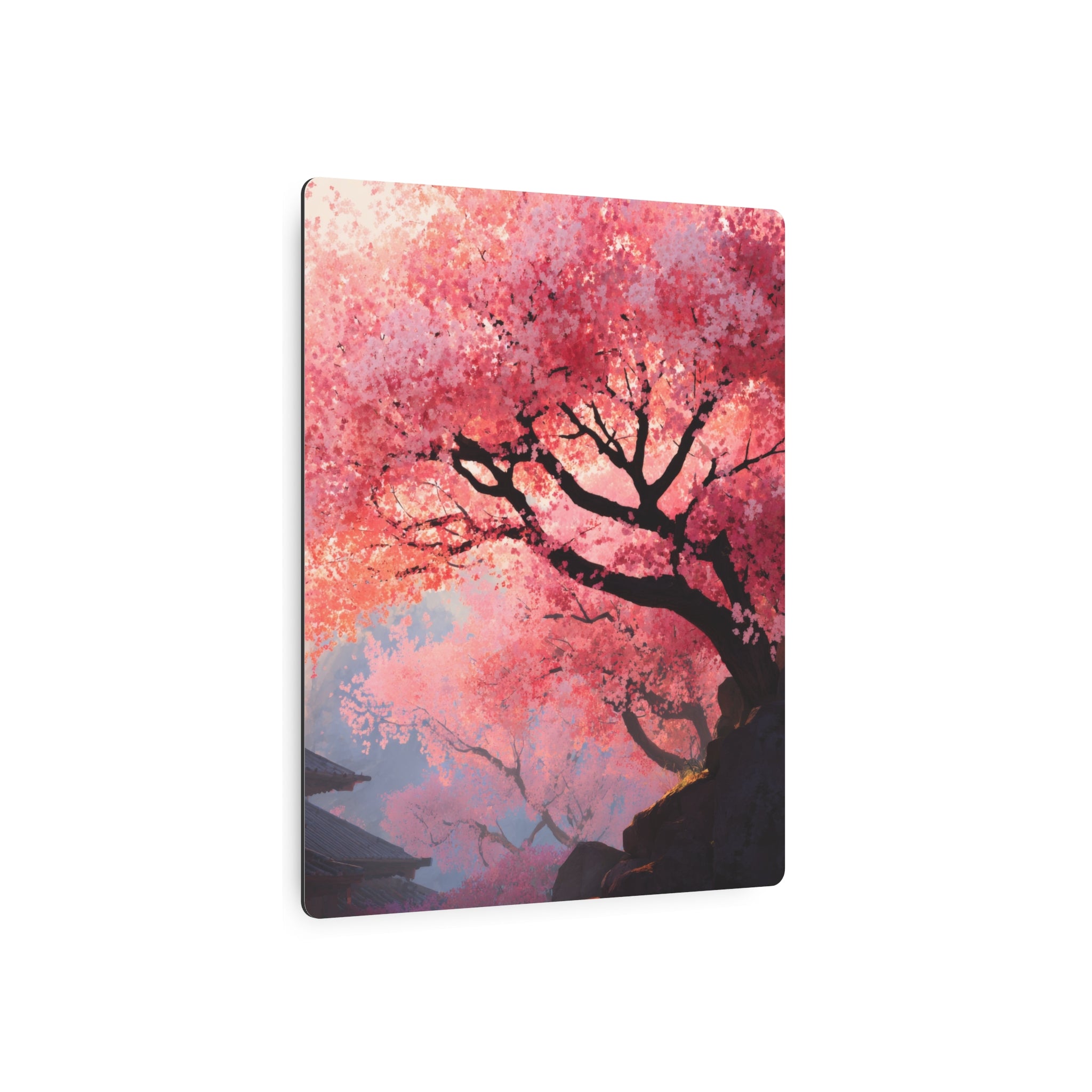 Cherry Blossom Metal Art Sign – Japanese Sakura Wall Decor