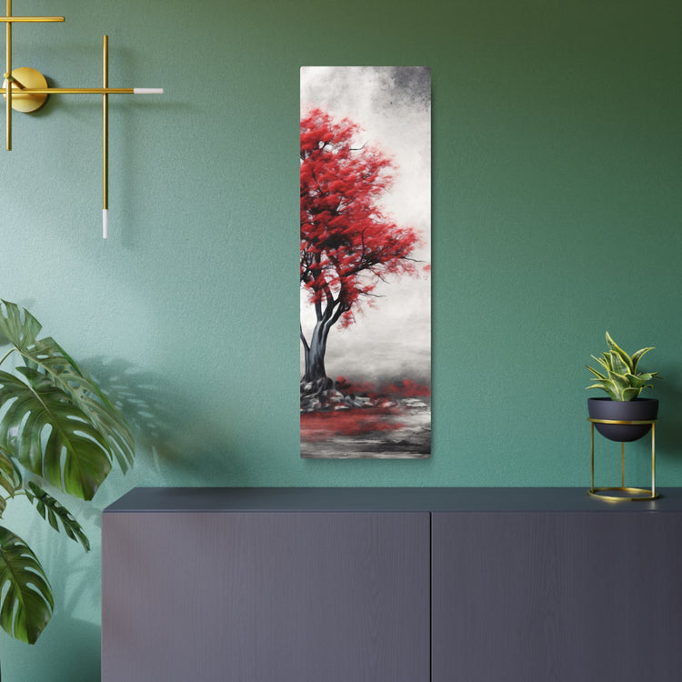 Red Tree Metal Art Sign Modern Abstract Wall Decor - The Art Hub