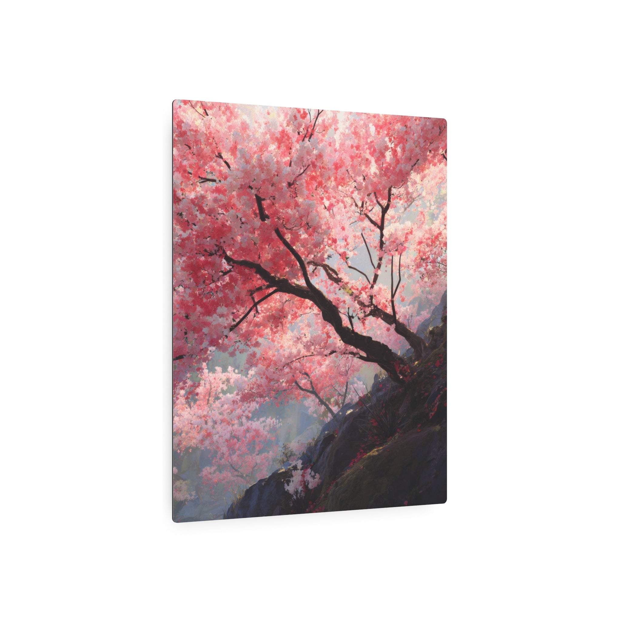 Cherry Blossom Metal Art Sign — Japanese Sakura Wall Décor