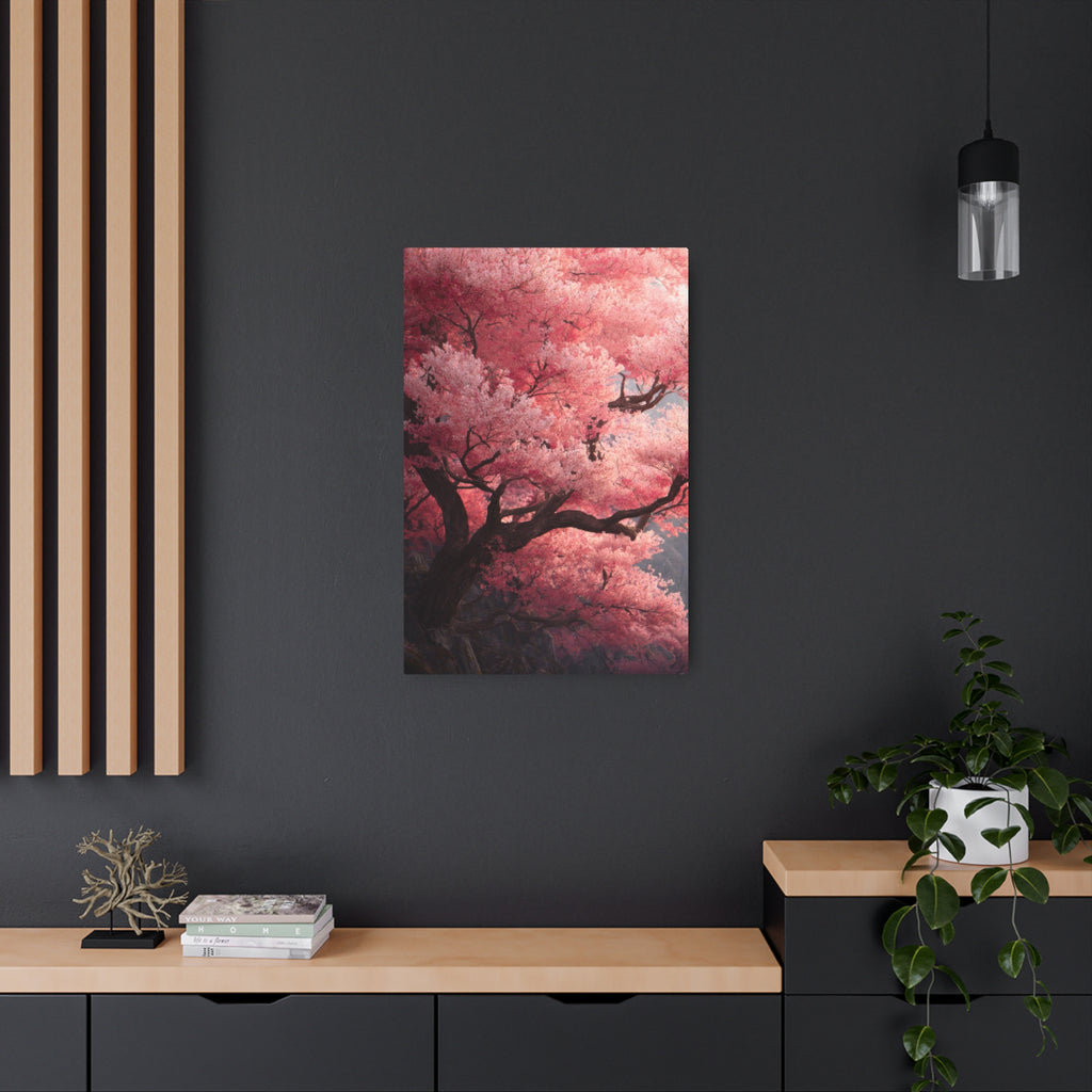 Cherry Blossom Metal Art Sign — Pink Sakura Wall Decor