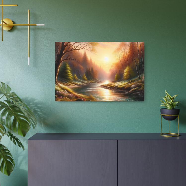 Metal Art Tranquil Sunset River Landscape Wall Decor - The Art Hub