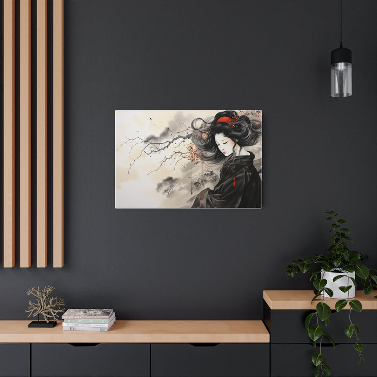 Metal Art Elegant Geisha Wall Plaque (Asian Ink-Style Décor) - The Art Hub