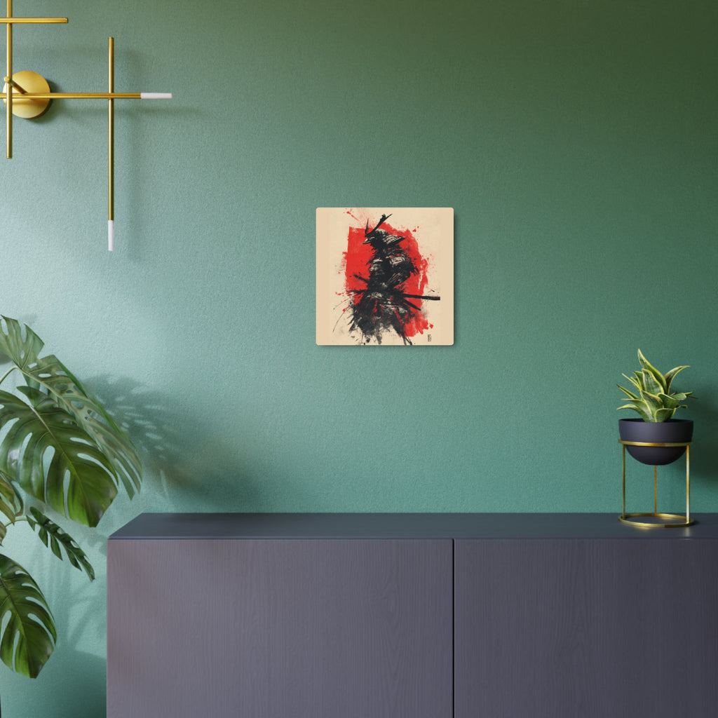 Samurai Ink Metal Art Sign – Japanese Warrior Wall Decor
