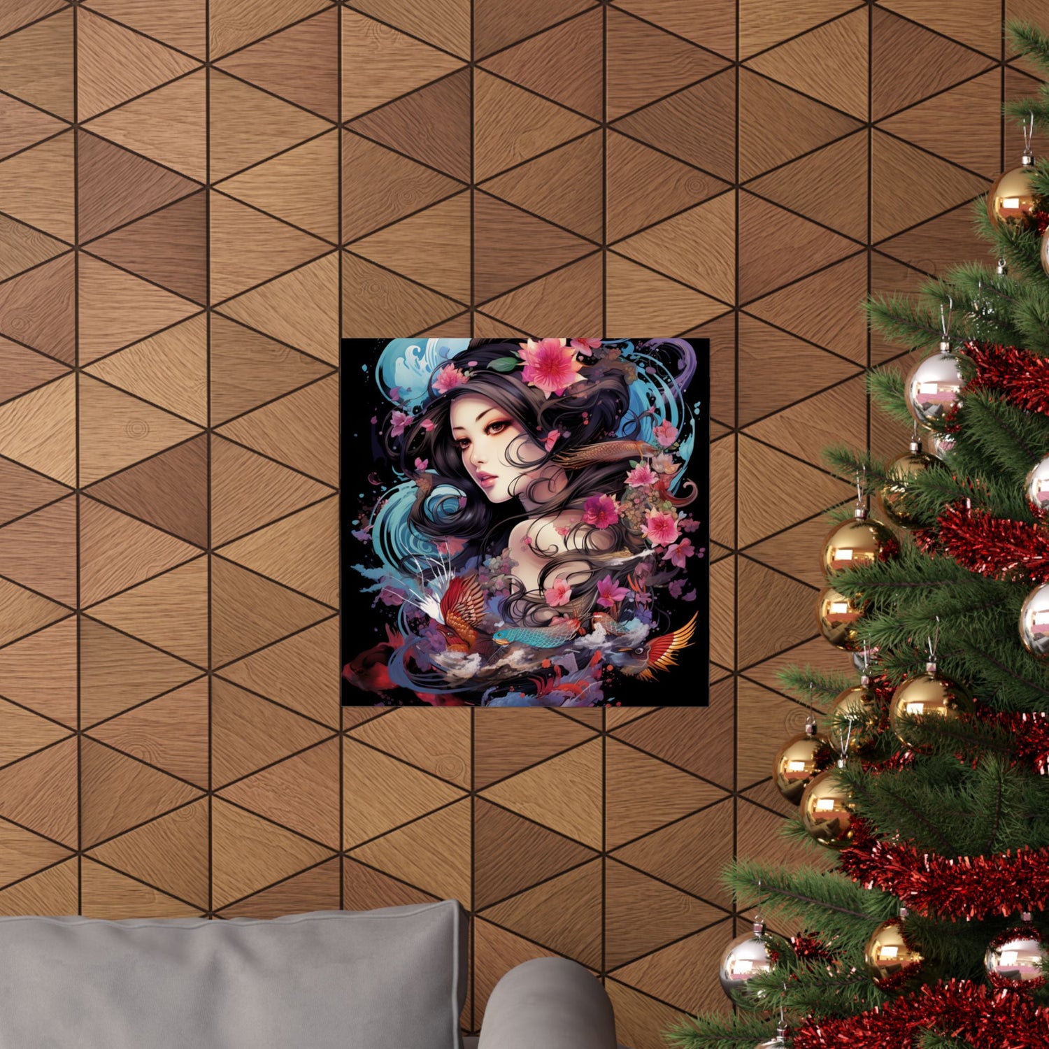 Matte Vertical Poster — Ethereal Floral Woman Art Print - The Art Hub