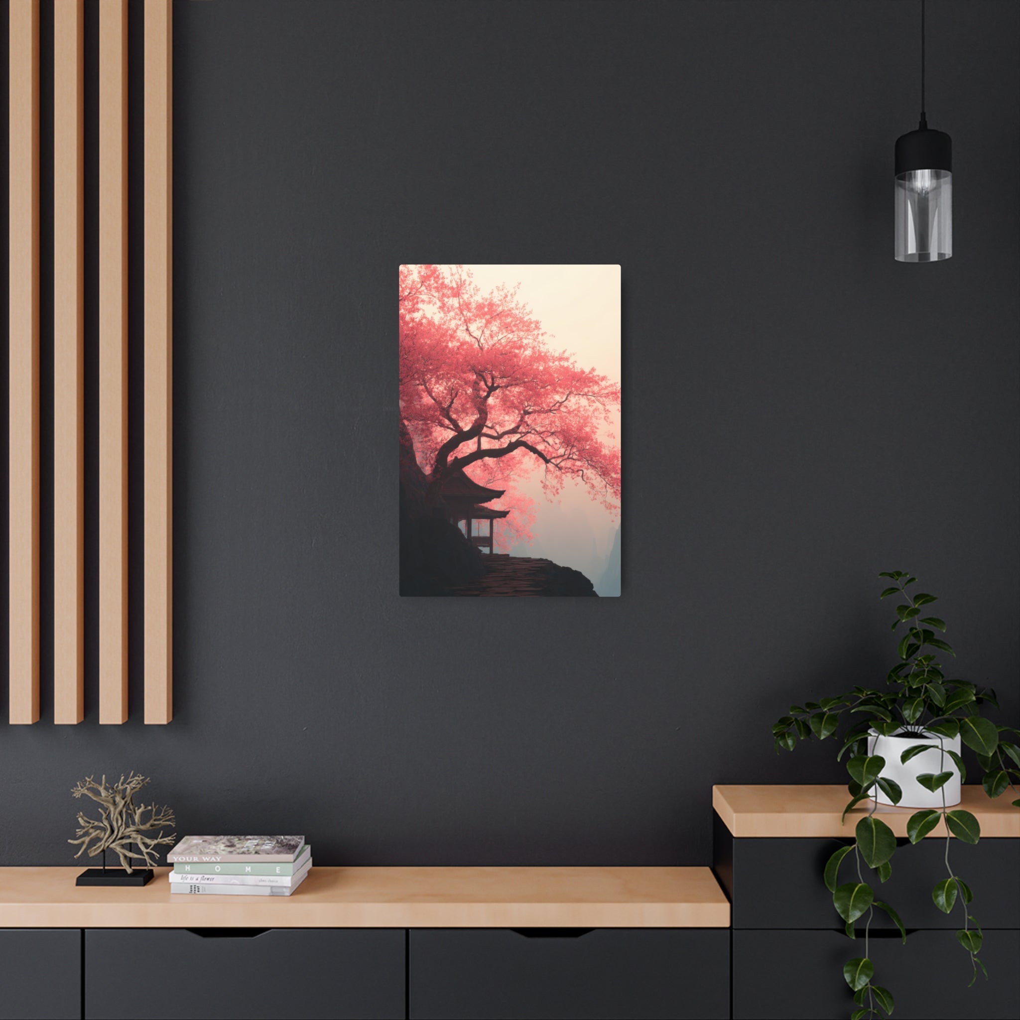 Metal Art Sign – Tranquil Cherry Blossom Zen Wall Decor