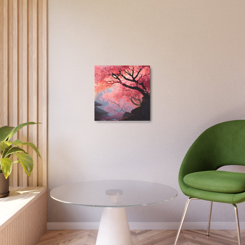 Cherry Blossom Metal Art Sign – Japanese Sakura Wall Decor