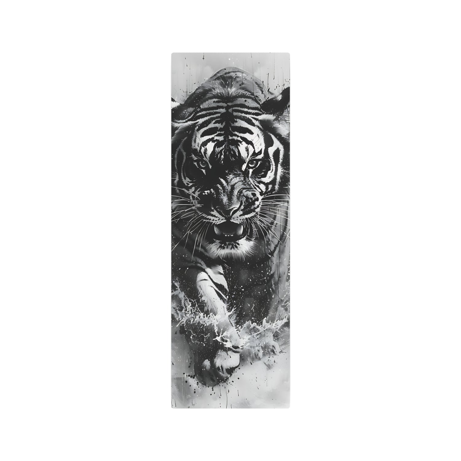 Tiger Metal Art — Dramatic Black & White Running Tiger Wall Decor - The Art Hub
