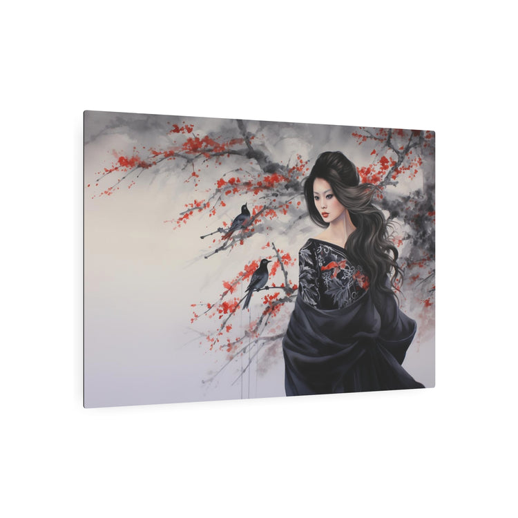 Metal Art Geisha with Sakura & Crows Wall Decor - The Art Hub