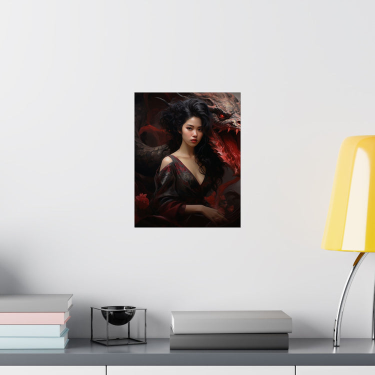 Dragon Empress Matte Poster — Dark Fantasy Portrait Wall Art - The Art Hub