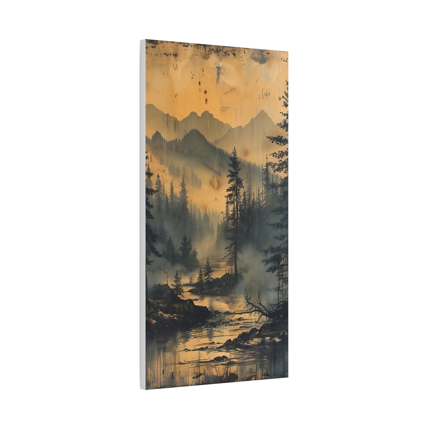 Mountain Mist Landscape Canvas Art— Rustic Pine Forest Wall Art - The Art Hub