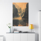 Chinese Landscape Art - Moody Mountain Lake Landscape Art - The Art Hub