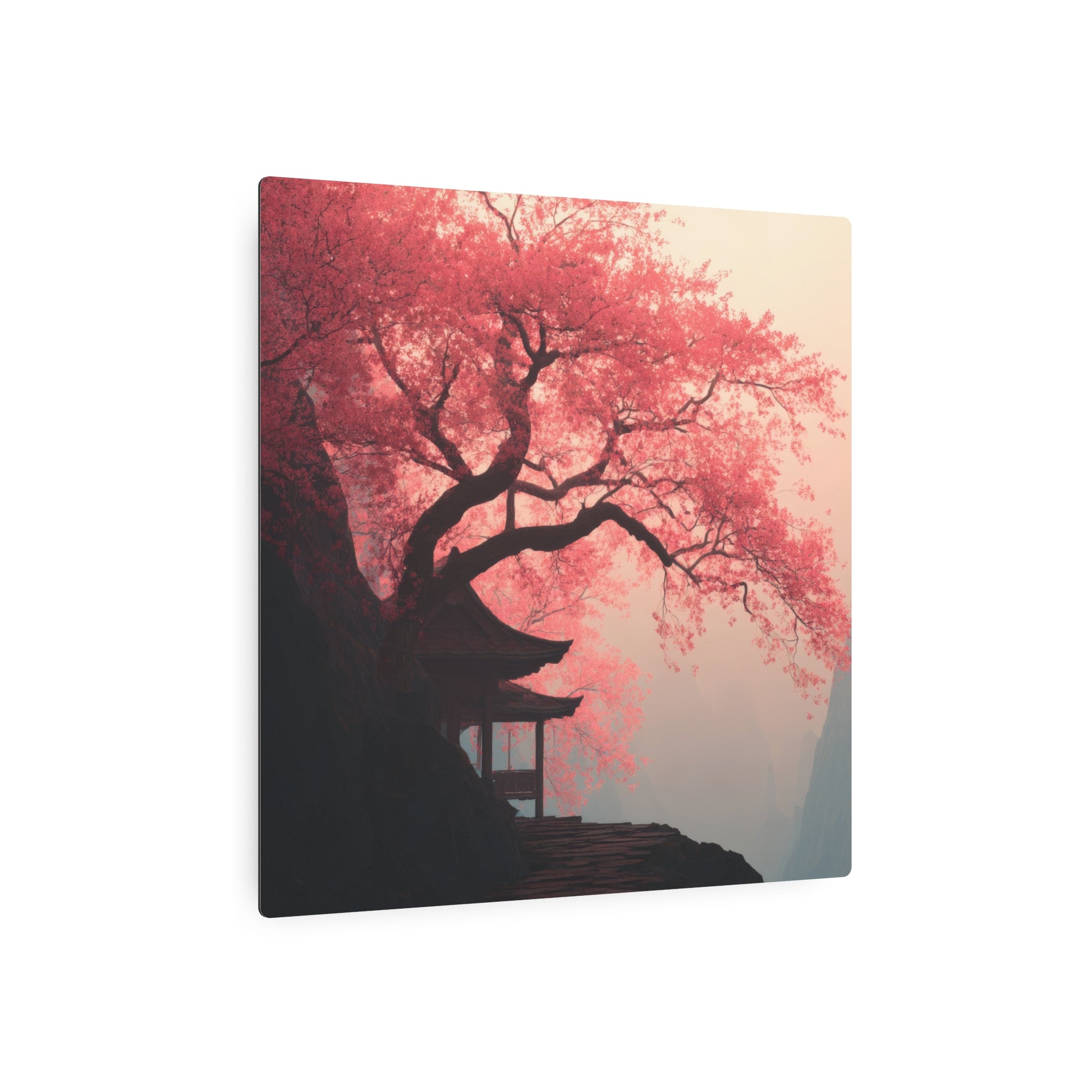 Metal Art Sign – Tranquil Cherry Blossom Zen Wall Decor