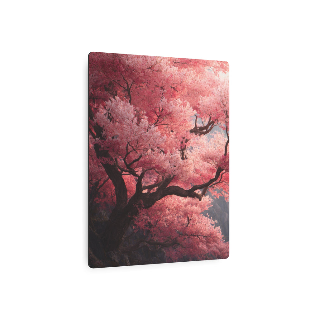 Cherry Blossom Metal Art Sign — Pink Sakura Wall Decor