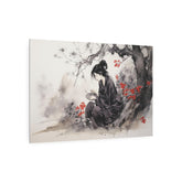 Metal Art Ink Wash Geisha Scene Wall Decor - The Art Hub